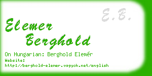elemer berghold business card